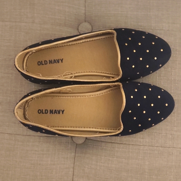Old Navy- Navy Blue w/ Gold Dots Shoes-Size 13 - Picture 4 of 5